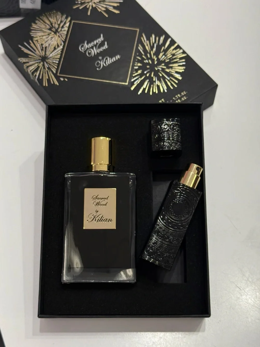 Kilian SACRED WOOD Edp Spray 1.7 oz & Refillable Atomizer 0.25 oz NIB, $298